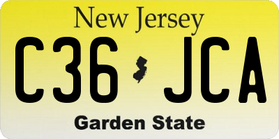 NJ license plate C36JCA