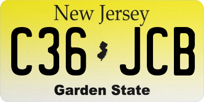 NJ license plate C36JCB