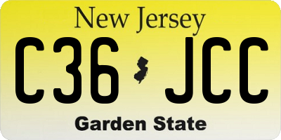NJ license plate C36JCC
