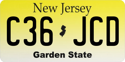 NJ license plate C36JCD