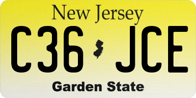 NJ license plate C36JCE