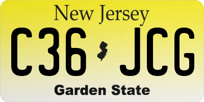 NJ license plate C36JCG