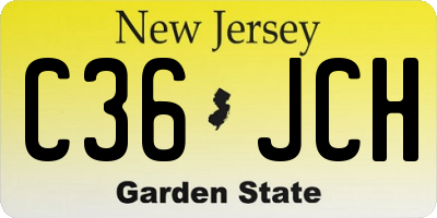 NJ license plate C36JCH