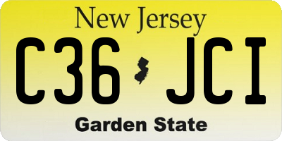 NJ license plate C36JCI