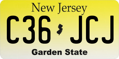 NJ license plate C36JCJ