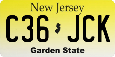 NJ license plate C36JCK