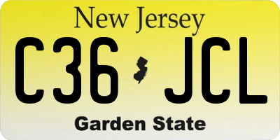 NJ license plate C36JCL