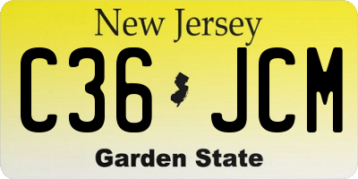 NJ license plate C36JCM