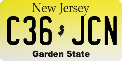 NJ license plate C36JCN