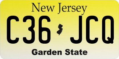 NJ license plate C36JCQ