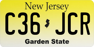 NJ license plate C36JCR