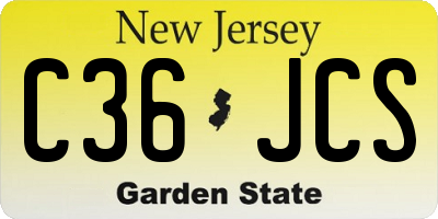 NJ license plate C36JCS