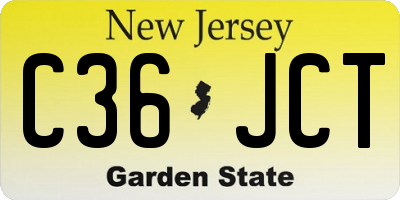 NJ license plate C36JCT