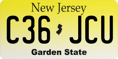 NJ license plate C36JCU