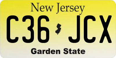 NJ license plate C36JCX