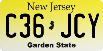 NJ license plate C36JCY