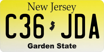 NJ license plate C36JDA