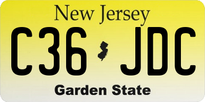NJ license plate C36JDC