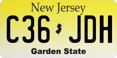 NJ license plate C36JDH