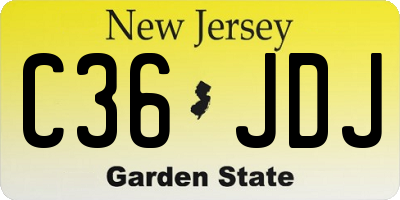 NJ license plate C36JDJ