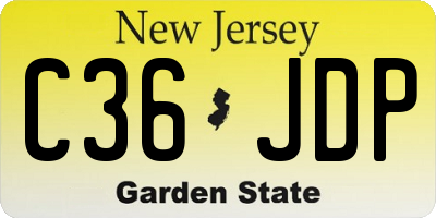 NJ license plate C36JDP