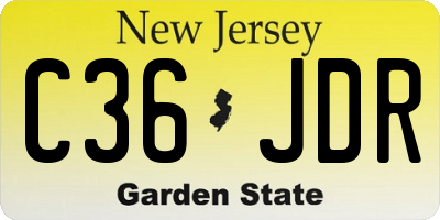 NJ license plate C36JDR