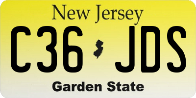 NJ license plate C36JDS