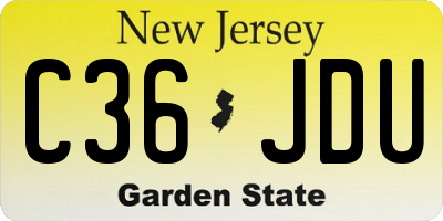 NJ license plate C36JDU