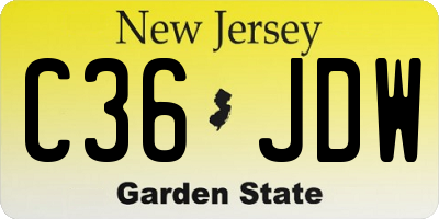 NJ license plate C36JDW