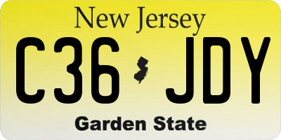NJ license plate C36JDY
