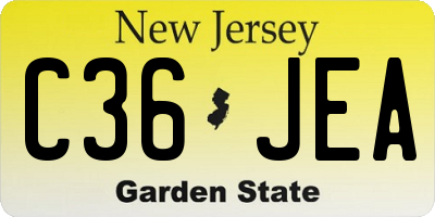 NJ license plate C36JEA