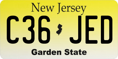 NJ license plate C36JED