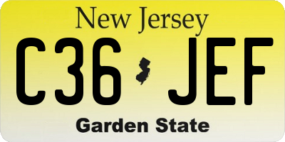 NJ license plate C36JEF