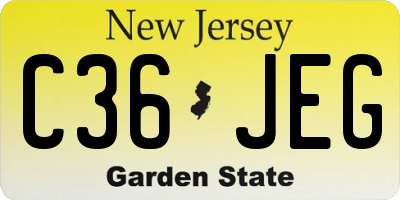 NJ license plate C36JEG