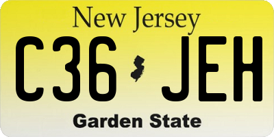 NJ license plate C36JEH