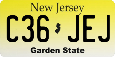 NJ license plate C36JEJ