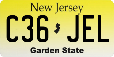 NJ license plate C36JEL
