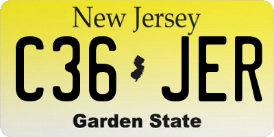 NJ license plate C36JER