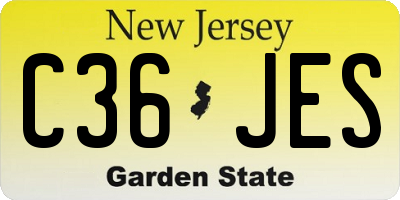 NJ license plate C36JES