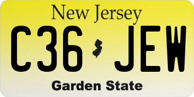 NJ license plate C36JEW