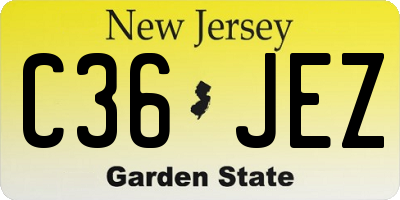 NJ license plate C36JEZ