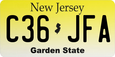 NJ license plate C36JFA