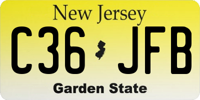 NJ license plate C36JFB