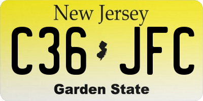 NJ license plate C36JFC