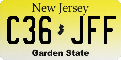 NJ license plate C36JFF