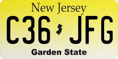 NJ license plate C36JFG