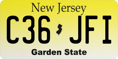 NJ license plate C36JFI