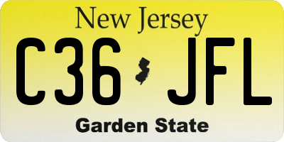 NJ license plate C36JFL