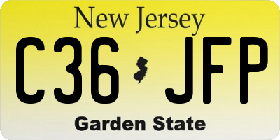NJ license plate C36JFP
