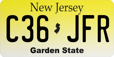 NJ license plate C36JFR